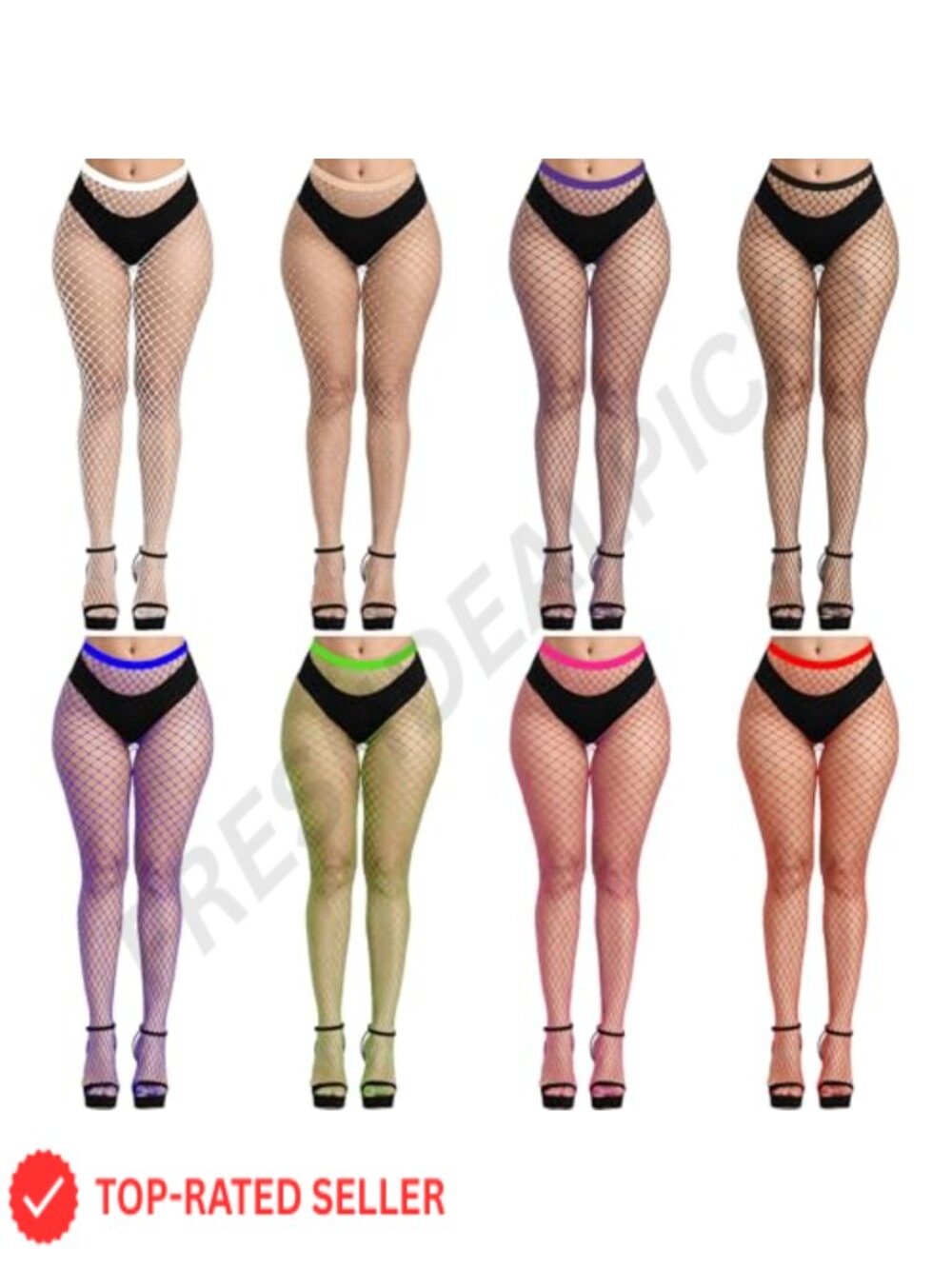 High Waist Fishnet Stockings Nylon Spandex Tights for Women